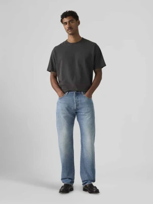Jeans o kroju straight fit z czystej bawełny w fasonie 5-kieszeniowym Levi's Jeansowy niebieski