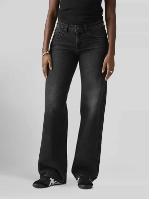 Jeans o kroju straight fit z czystej bawełny w fasonie 5-kieszeniowym Levi's Czarny