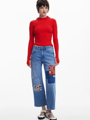 Jeans Straight z naszywkami Desigual