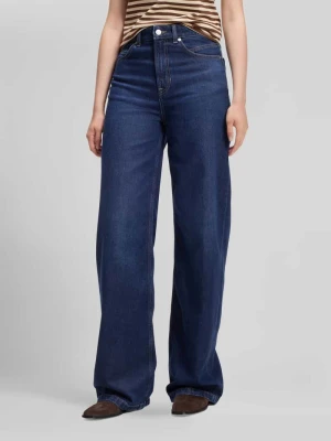 Jeans Wide & krój loose fit z mieszanki bawełny i lyocellu model 'MARLENE' Boss Ciemnoniebieski