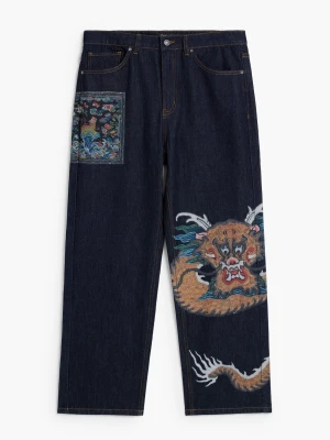 JEANS Z NADRUKIEM Desigual niebieski