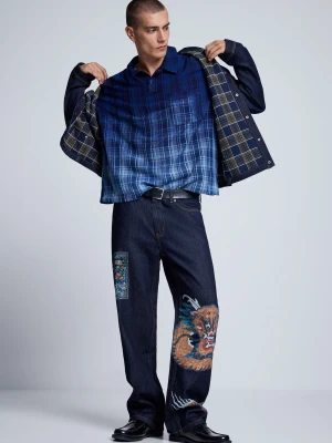 JEANS Z NADRUKIEM Desigual niebieski