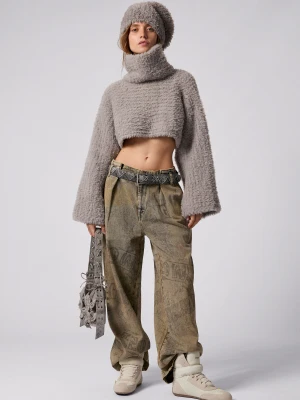 Jeans z nadrukiem lettering Desigual