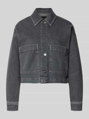 Jeansowa kurtka o kroju boxy fit z naszywanymi kieszeniami Model 'Niandra' someday