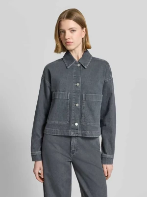 Jeansowa kurtka o kroju boxy fit z naszywanymi kieszeniami Model 'Niandra' someday
