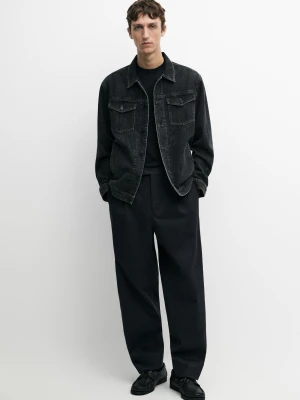 Jeansowa Kurtka Z Bawełny O Kroju Regular Fit - Indygo - Massimo Dutti - Male
