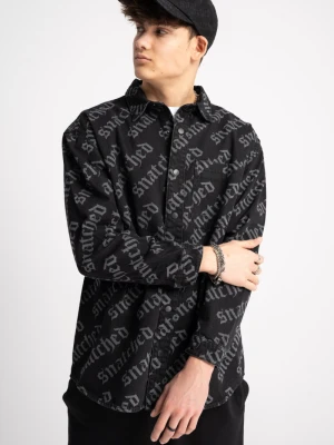 Jeansowa kurtka z nadrukiem na całości Reporter