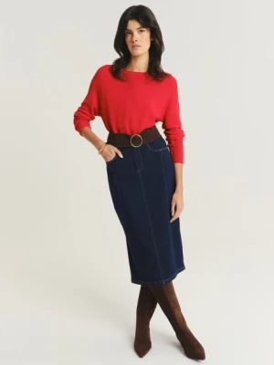 Jeansowa spódnica midi ciemny granat Greenpoint