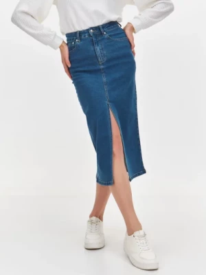 Jeansowa spódnica z efektownym rozcięciem TOP SECRET
