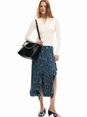 Jeansowa spódnica z falbanami Desigual