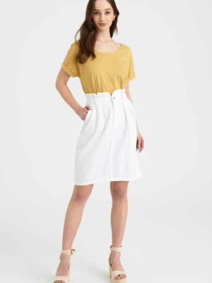 Jeansowa spódnica z wysokim stanem, biała Greenpoint