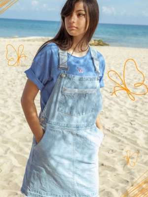Jeansowa sukienka ogrodniczka na szelkach dla dziewczyny Reporter Young