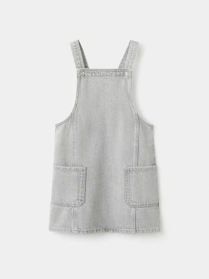 Jeansowa sukienka ogrodniczka szary denim - Dzieci - - MANGO KIDS