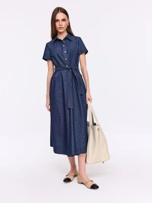 Jeansowa sukienka z krótkim rękawem TARANKO