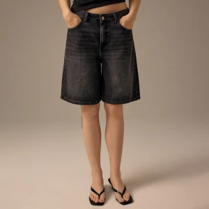 Jeansowe bermudy baggy fit czarne House