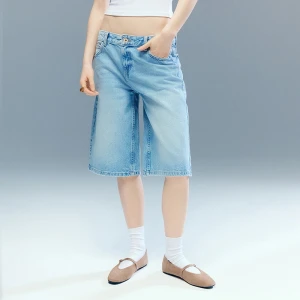 Jeansowe bermudy z niskim stanem jasnoniebieskie House