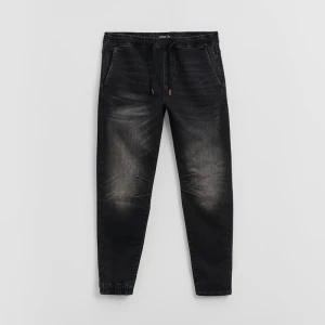 Jeansowe joggery z przetarciami czarne House