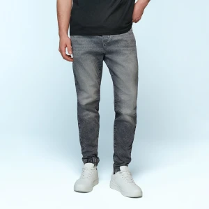 Jeansowe joggery z przetarciami grafitowe House