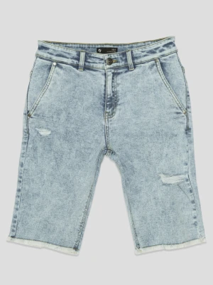 Jeansowe krótkie spodenki z przetarciami Reporter
