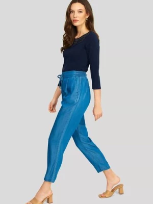 Jeansowe luźne spodnie damskie - niebieskie Greenpoint