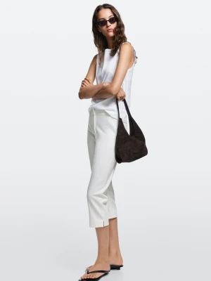 Jeansowe Spodnie Capri - Biały Złamany - Massimo Dutti - Female