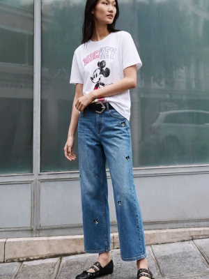 Jeansowe spodnie culotte Mickey™ Desigual niebieski