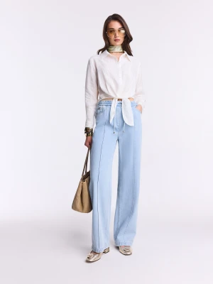 Jeansowe spodnie z luźną nogawką TARANKO