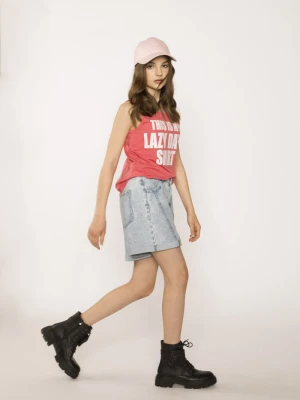 Jeansowe szorty dla dziewczyny z ozdobnymi przeszyciami Reporter