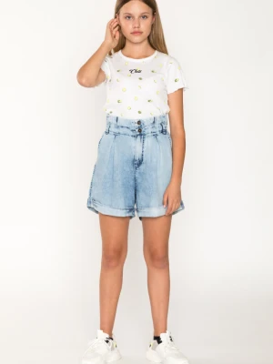 Jeansowe szorty dla dziewczyny z podwiniętymi nogawkami Reporter