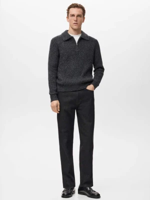 Jeansy 100% bawełna regular fit cropped black denim - Mężczyzna - - MANGO MAN