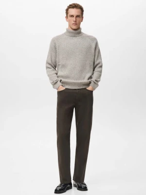 Jeansy 100% bawełna regular fit cropped czekoladowy - Mężczyzna - - MANGO MAN