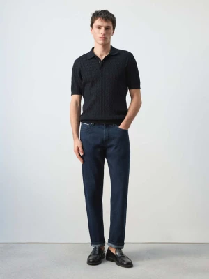 Jeansy 100% bawełna regular fit cropped niebieski - Mężczyzna - - MANGO MAN