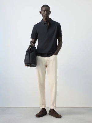 Jeansy 100% bawełna regular fit cropped złamana biel - Mężczyzna - - MANGO MAN