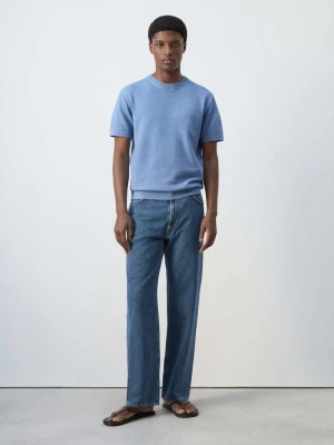 Jeansy 100% bawełna relaxed fit ciemnoniebieski - Mężczyzna - - MANGO MAN