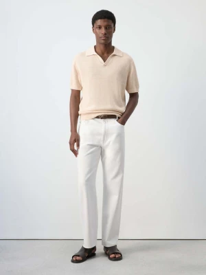 Jeansy 100% bawełna relaxed fit złamana biel - Mężczyzna - - MANGO MAN