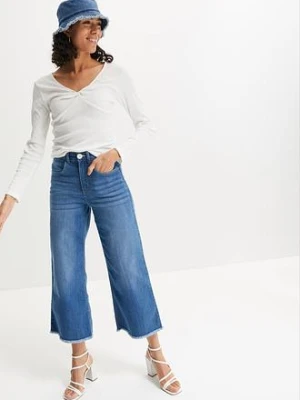 Jeansy 7/8 wide fit bonprix