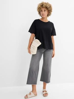 Jeansy 7/8 wide fit bonprix