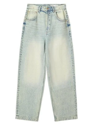 Jeansy baggy Bershka niebieski denim
