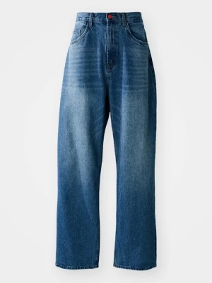 Jeansy baggy BeWider niebieski denim