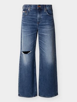 Jeansy baggy Calvin Klein Jeans ciemnoniebieski