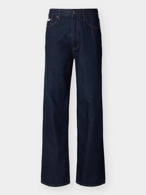 Jeansy baggy Calvin Klein Jeans ciemnoniebieski