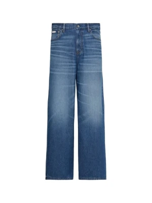 Jeansy baggy Calvin Klein Jeans niebieski