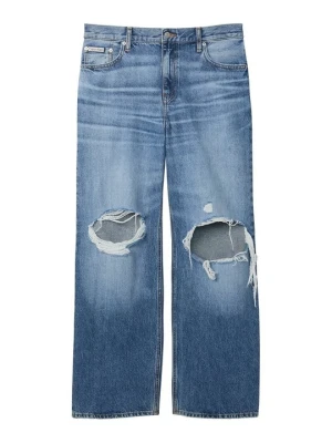 Jeansy baggy Calvin Klein Jeans niebieski denim