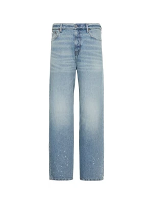 Jeansy baggy Calvin Klein Jeans niebieski denim