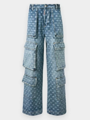 Jeansy baggy Dsquared2 niebieski denim