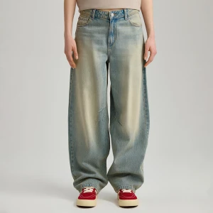 Jeansy baggy fit low waist jasnoniebieskie House