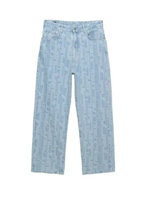 Jeansy baggy PULL&BEAR jasnoniebieski denim