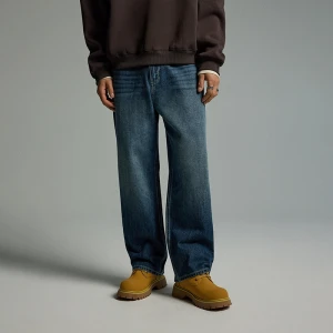 Jeansy baggy relaxed fit House niebieski