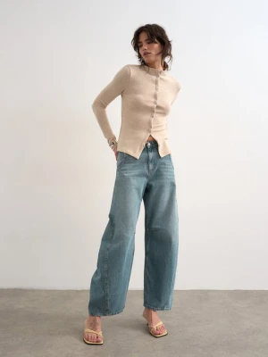 Jeansy baggy Topshop zielony