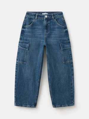 Jeansy balloon cargo ciemnoniebieski - Dzieci - MANGO KIDS